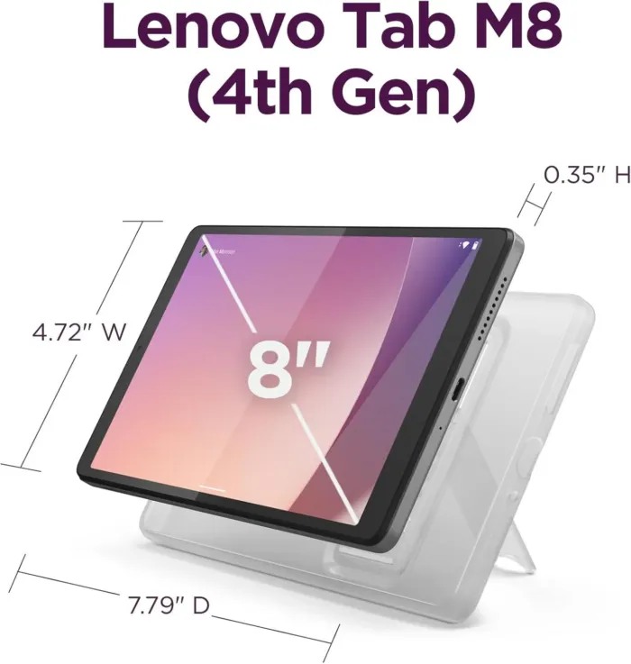 Lenovo Tab M8 Gen 4-2024 - Family Tablet - Google Kids Space - 8" HD Touch Display - 2 GB Memory - 32 GB Storage - MediaTek Helio A22 - Arctic Grey - Folio with Stand - Image 8