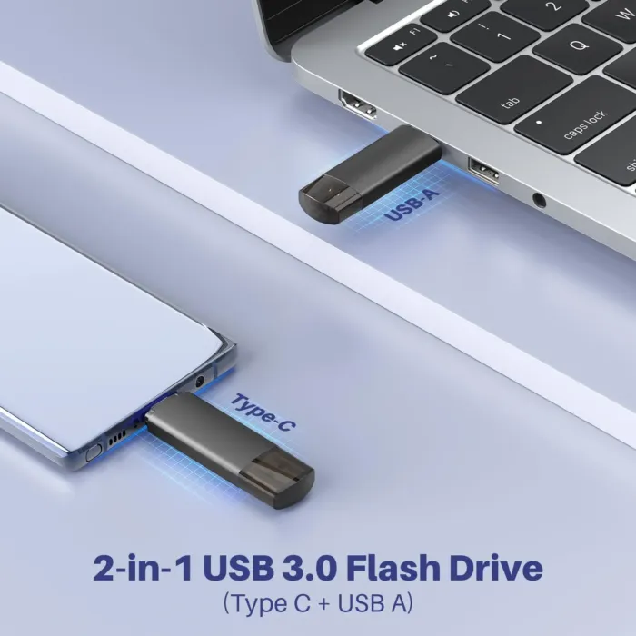 32GB USB C Flash Drive Dual USB 3.0 Flash Drive Type C + USB A Portable Type-C Flash Drive 2-in-1 USB-C Thumb Drive for Smartphone Tablet Computer Mac iPhone 15 - Image 4