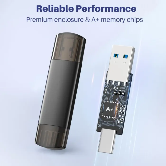 32GB USB C Flash Drive Dual USB 3.0 Flash Drive Type C + USB A Portable Type-C Flash Drive 2-in-1 USB-C Thumb Drive for Smartphone Tablet Computer Mac iPhone 15 - Image 5