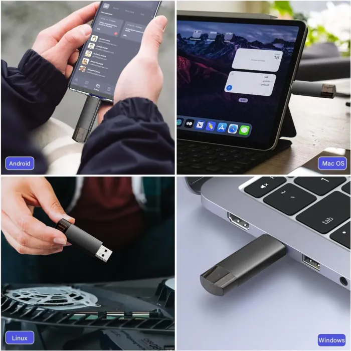 32GB USB C Flash Drive Dual USB 3.0 Flash Drive Type C + USB A Portable Type-C Flash Drive 2-in-1 USB-C Thumb Drive for Smartphone Tablet Computer Mac iPhone 15 - Image 7