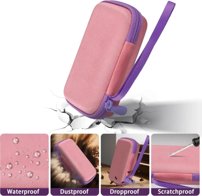 Kids Smart Phone Case Compatible with Luoba/Luyiilo/KOKODI/WEOLULI/DIGIGOOD/Joozfee/Luyiilo Kids Smart Phone Toys,Case for Mini Smart Phone Toys with 2.8" Touchscreen (Pink Case,Purple Zipper) - Image 6