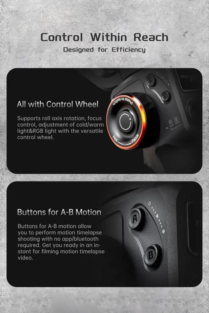 Hohem iSteady M6 Gimbal Stabilizer for Smartphone, 3-Axis Cell Phone Stabilizer Built-in OLED Display 400g Payload Reverse Charging Android and iPhone Gimbal with Inception Motion Timelapse - Image 5