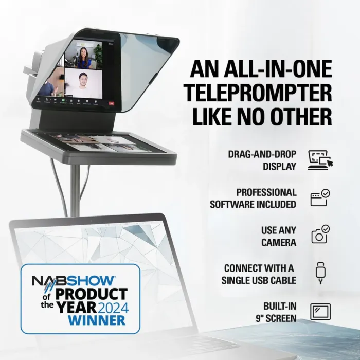 Elgato Prompter – Teleprompter with Built-in Screen for YouTube, Twitch, Zoom, MS Teams and More, Supports DSLR/Webcam/Smartphone, Drag & Drop Monitor Display, Works with Mac/PC & Stream Deck - Image 3
