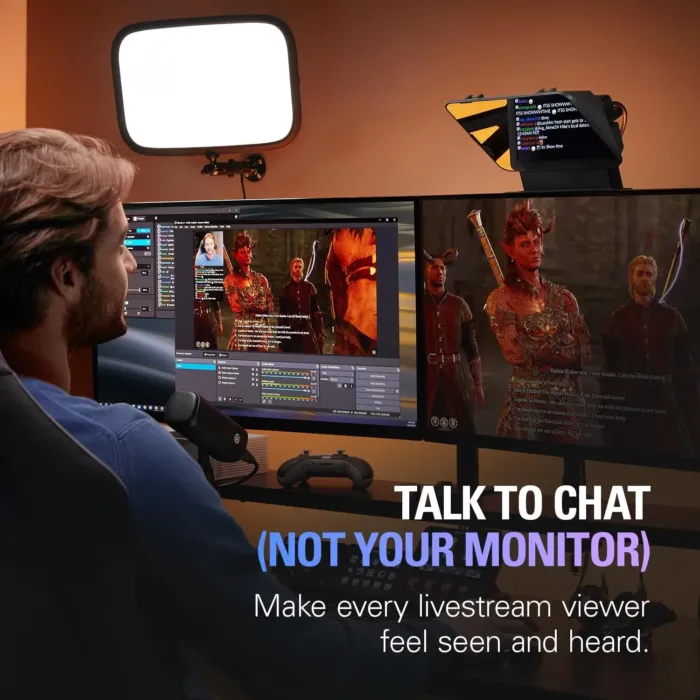 Elgato Prompter – Teleprompter with Built-in Screen for YouTube, Twitch, Zoom, MS Teams and More, Supports DSLR/Webcam/Smartphone, Drag & Drop Monitor Display, Works with Mac/PC & Stream Deck - Image 5