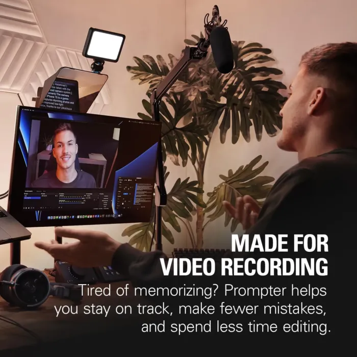 Elgato Prompter – Teleprompter with Built-in Screen for YouTube, Twitch, Zoom, MS Teams and More, Supports DSLR/Webcam/Smartphone, Drag & Drop Monitor Display, Works with Mac/PC & Stream Deck - Image 9