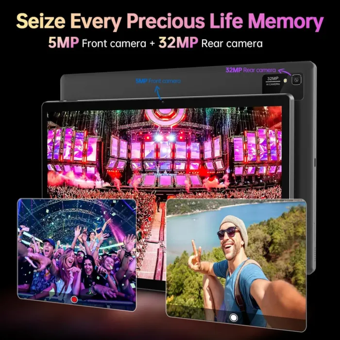 MESWAO 15.6 Inch Tablet 2025 Android 14 Large Tablets Upgraded FHD IPS Display, Helio G99 Octa-Core CPU, 6GB RAM+128GB+1TB Expandable, Wi-Fi 5, 12000mAh All-Day Battery Life, 5MP+32MP Dual Camera - Image 8