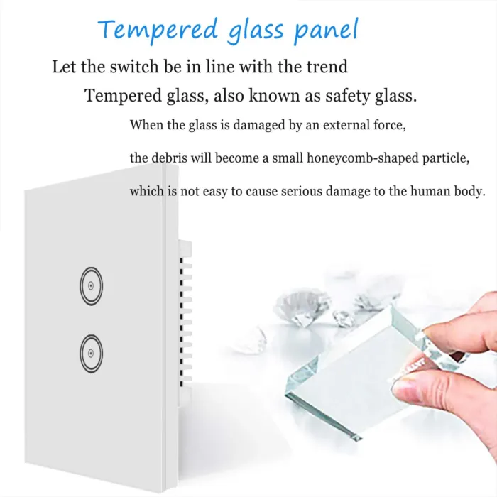 Jinvoo WiFi Smart Wall Touch Light Switch, Smart Phone Remote Control, Compatible with iOS and Android, with Alexa Echo and Home Assistant (2gang) - Image 4