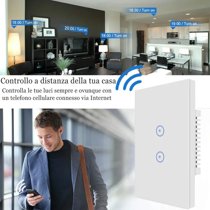 Jinvoo WiFi Smart Wall Touch Light Switch, Smart Phone Remote Control, Compatible with iOS and Android, with Alexa Echo and Home Assistant (2gang) - Image 7
