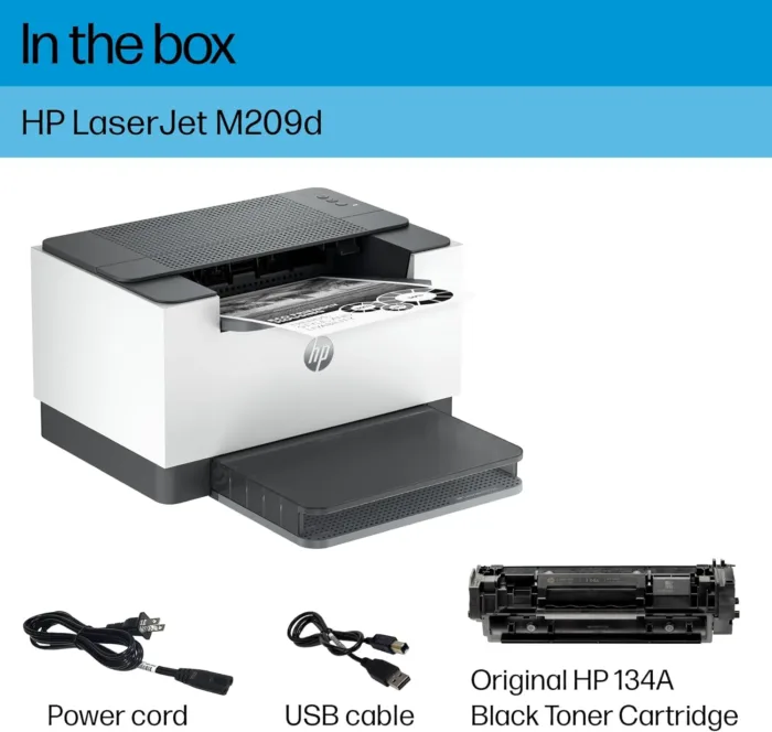 HP LaserJet M209d Laser Printer, Black and White, Automatic Duplex, USB Connection Only (Cable Included), Ideal in Home Office (8J9L0F) - Image 7