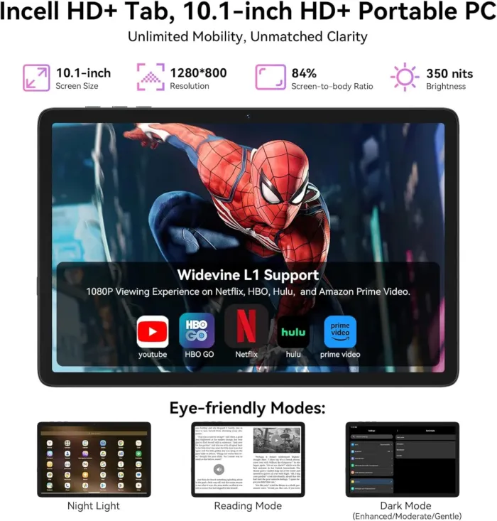 Tablet 2025 Latest Android 15 Tablets with 10.1 Inch Incell Display, 24GB RAM 256GB ROM /2TB TF, Gemini AI, T606 Octa-Core+8MP Camera, 5000mAh, Widevine L1, 2 in 1 Tablets with Keyboard Mouse Stylus - Image 5