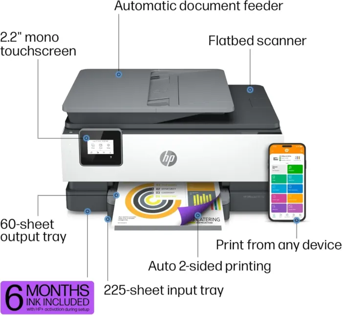 HP OfficeJet 8015e Wireless Color All-in-One Printer, 6 months of Instant Ink included - Image 5