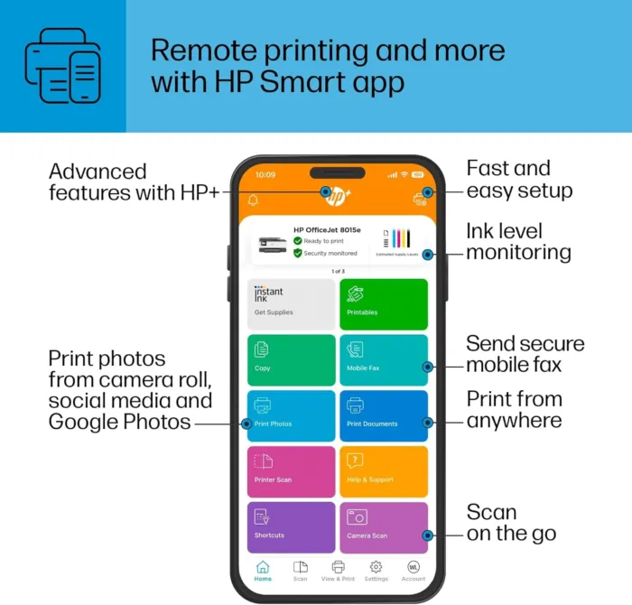 HP OfficeJet 8015e Wireless Color All-in-One Printer, 6 months of Instant Ink included - Image 10