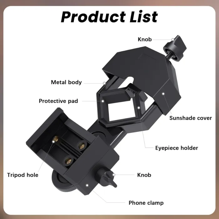 GOSKY Smartphone Adapter Mount Regular Size - Compatible with Binoculars, Monoculars, Spotting Scopes, Telescope, Microscopes Fits almost all Smartphones on the Market Record Nature and The World - Image 3