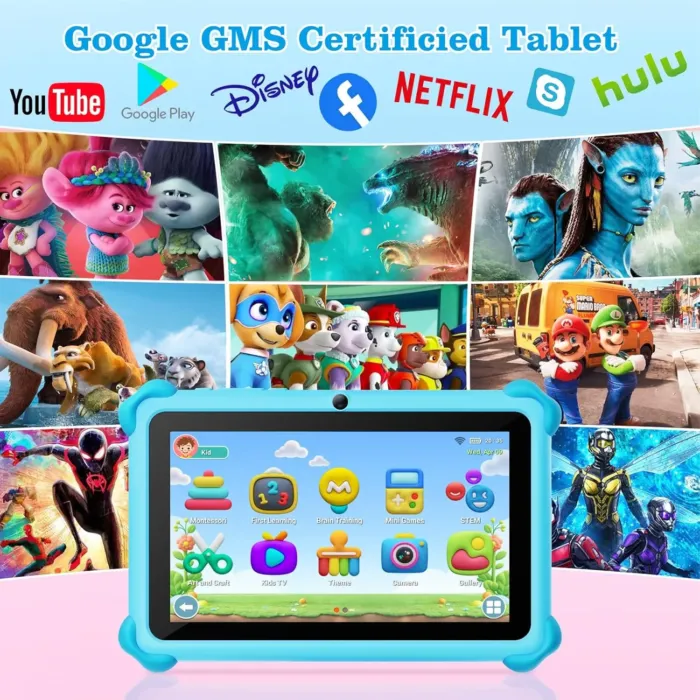 Kids Tablet, 7 inch Tablet for Kids, 32GB Toddler Tablets with Case Included, Parental Control, Dual Camera, GMS, WiFi (Blue) - Image 4