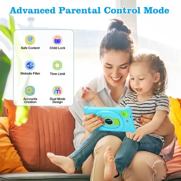 Kids Tablet, 7 inch Tablet for Kids, 32GB Toddler Tablets with Case Included, Parental Control, Dual Camera, GMS, WiFi (Blue) - Image 5