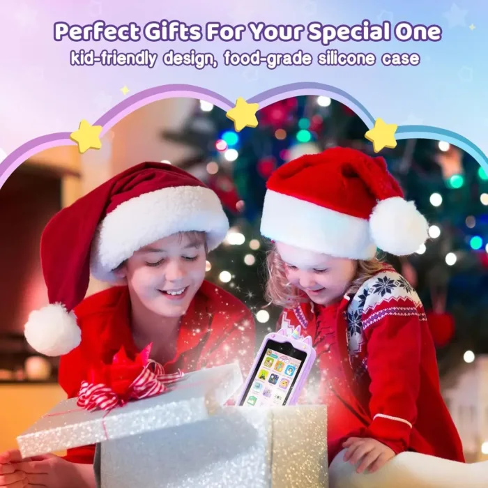 Kids Smart Phone for Girls, 4.0" Touchscreen Learning Music Puzzle-Games Toddler Phone for Kids Ages 3-9, Dual Camera，Built-in 8G SD Card Kids Phone Toy, Gifts for Kids Cell Phone Toy, Coral - Image 8