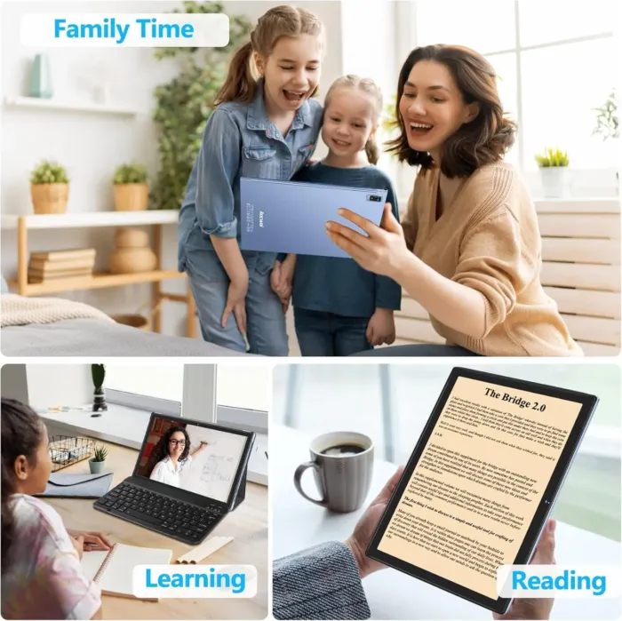 2025 Android Tablet with Keyboard 12GB RAM 128GB ROM 1TB Expand, Octa-Core, 8000mAh 10 Inch Android 13 Tablets with 5G+2.4G WiFi, HD IPS Touchscreen, Case, Mouse, GPS, Split Screen, Metal Body -Blue - Image 7