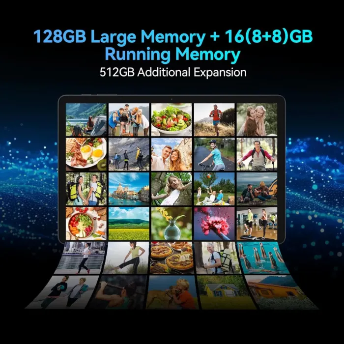 Android 14 Tablet 2025 Latest 11 Inch Tablets, 128GB+16(8+8 Expand)GB/512GB Expandable, Dual 4G Cellular with Octa-Core Processor, 2 in 1 Tablet with Keyboard, 21MP Camera/8000mAh Battery/GPS/5G WiFi - Image 3