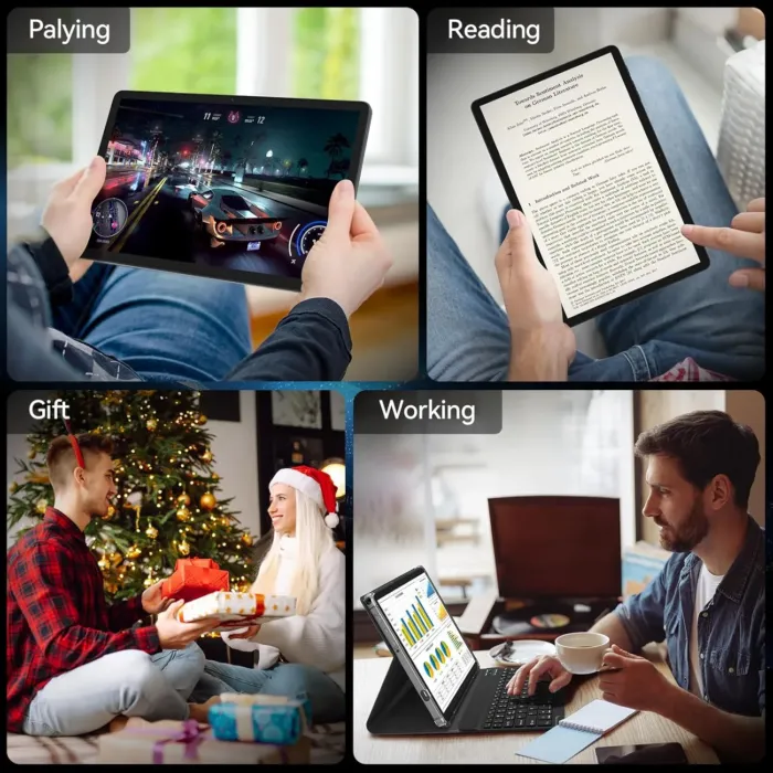 Android 14 Tablet 2025 Latest 11 Inch Tablets, 128GB+16(8+8 Expand)GB/512GB Expandable, Dual 4G Cellular with Octa-Core Processor, 2 in 1 Tablet with Keyboard, 21MP Camera/8000mAh Battery/GPS/5G WiFi - Image 9