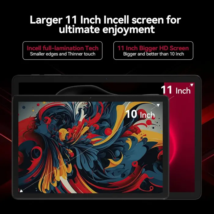 2025 Latest 11 inch Tablet, Android 14 Tablets with 16GB RAM 128GB ROM 1TB Expandable, Dual 4G Tablet with Keyboard, 8000mAh Battery, Octa-Core Tableta with 21 MP Camera, 11" Incell HD Tablets - Image 4