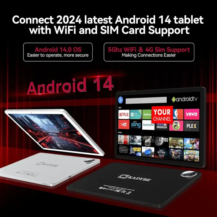 2025 Latest 11 inch Tablet, Android 14 Tablets with 16GB RAM 128GB ROM 1TB Expandable, Dual 4G Tablet with Keyboard, 8000mAh Battery, Octa-Core Tableta with 21 MP Camera, 11" Incell HD Tablets - Image 7