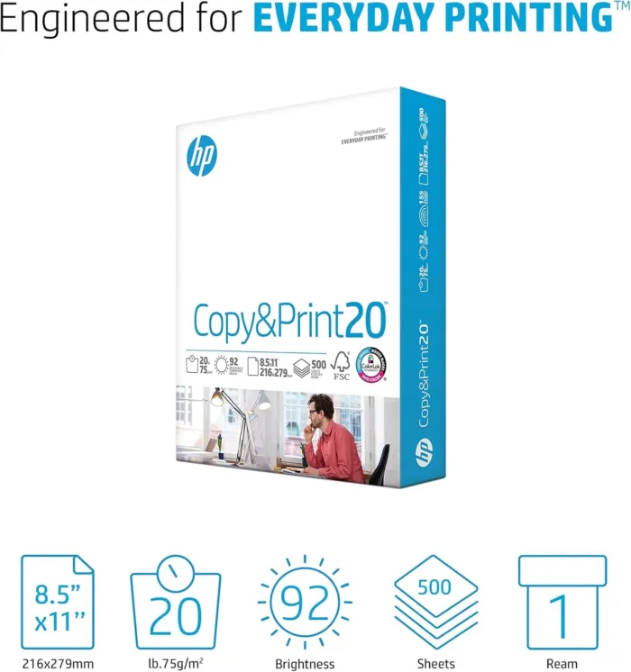HP Printer Paper | 8.5 x 11 Paper | Copy &Print 20 lb | 1 Ream Case - 500 Sheets| 92 Bright | Made in USA - FSC Certified | 200060 - Image 3
