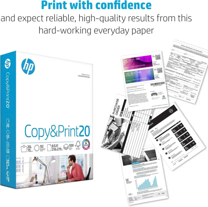 HP Printer Paper | 8.5 x 11 Paper | Copy &Print 20 lb | 1 Ream Case - 500 Sheets| 92 Bright | Made in USA - FSC Certified | 200060 - Image 4