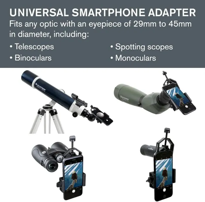 Celestron – Smartphone Photography Adapter for Telescope – Digiscoping Smartphone Adapter – Capture Photos and Video Through Your Telescope or Spotting Scope Eyepiece - Image 3