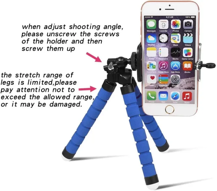 Flexible Tripod Mini Universal Octopus Leg Style Portable and Adjustable Tripod Stand with Clip Bracket Mount Holder for Mobile Phone, Cellphone, Smartphone, Digital Camera - Image 4