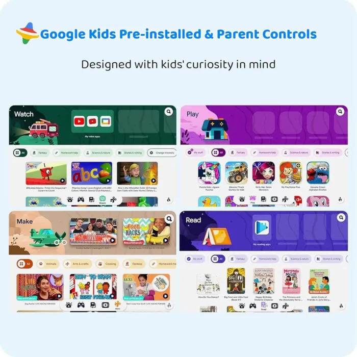 2025 Kids Tablet, Octa-core, Android 14 Tablet for Kids with Case, 6000mAh Battery with Kids Space, Parental Control, Dua l WiFi6, Kids App Pre-Installed, Great Gift for Children - Image 3