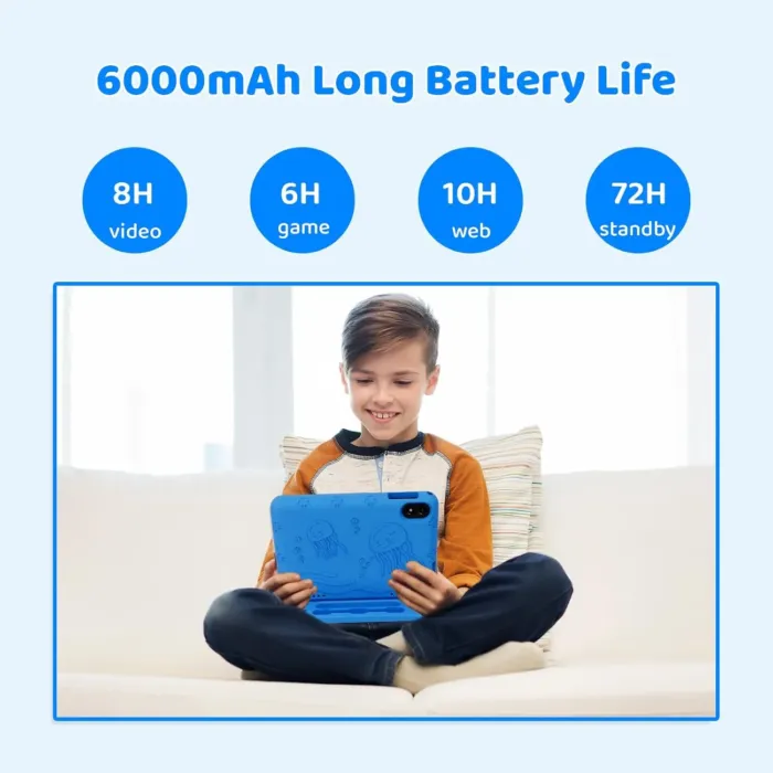 2025 Kids Tablet, Octa-core, Android 14 Tablet for Kids with Case, 6000mAh Battery with Kids Space, Parental Control, Dua l WiFi6, Kids App Pre-Installed, Great Gift for Children - Image 5