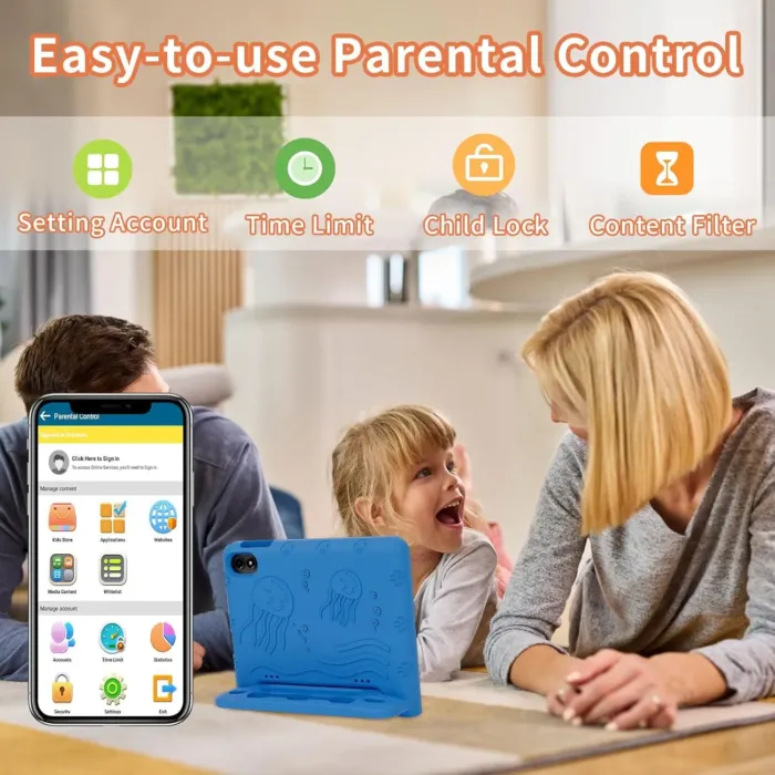 2025 Kids Tablet, Octa-core, Android 14 Tablet for Kids with Case, 6000mAh Battery with Kids Space, Parental Control, Dua l WiFi6, Kids App Pre-Installed, Great Gift for Children - Image 6