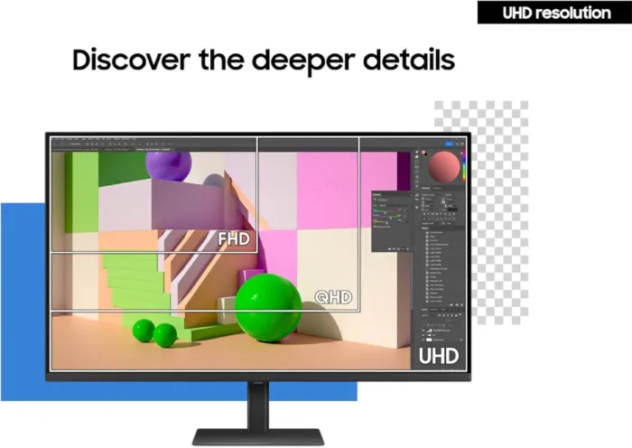 SAMSUNG 37-inch ViewFinity S8 (S80UD) 4K UHD HDR10 High Resolution Monitor, USB-C, Height Adjustable Ergonomic Stand, Built-in KVM Switch, Advanced Eye Care, LS37D800UANXZA, 2025 - Image 4