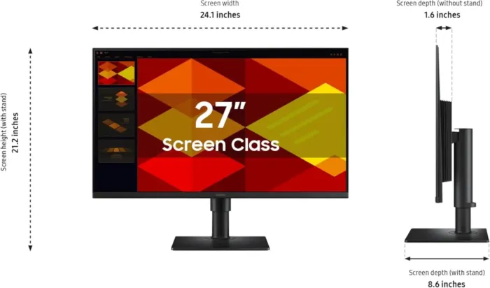 SAMSUNG 27” (S40GD) Borderless Business Monitor with IPS Panel, 100Hz Refresh Rate, Eye Saver Mode, Ergonomic Design, Game Picture Mode, LS27D402GANXGO - Image 5