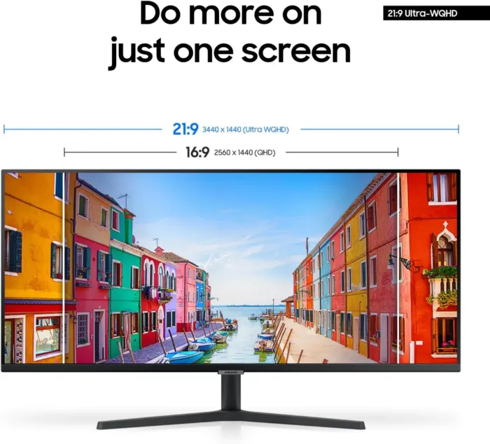 SAMSUNG 34" ViewFinity S50GC Series Ultra-WQHD Monitor, 100Hz, 5ms, HDR10, AMD FreeSync, Eye Care, Borderless Design, PIP, PBP, LS34C502GANXZA, 2023, Black - Image 4