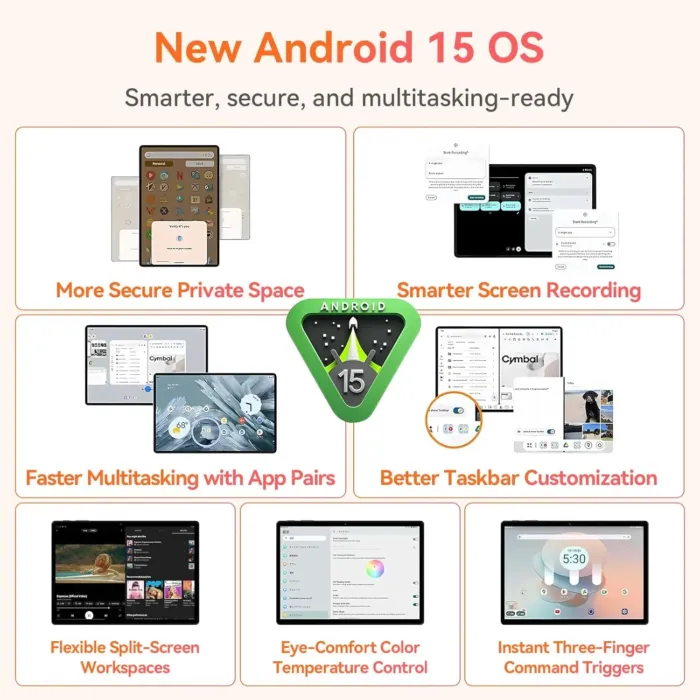 ALLDOCUBE Android 15 Tablet, 8.7" iPlay 60 Mini Tab, 90Hz Reflex, 400Nits, Octa-Core CPU, Widewine L1, Dual Speakers, 4000mAh, 4G LTE+2.4G/5G WiFi+BT 5.0, GPS, 800×1340HD, 12GB+64GB(512GB TF) - Image 6