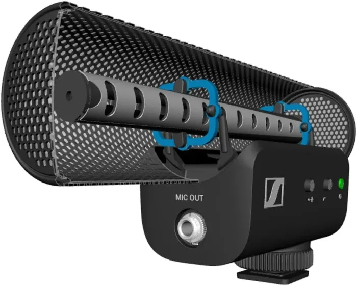 SENNHEISER Professional MKE 400 + Mobile Kit, Directional On-Camera Microphone with Smartphone Clamp & Manfrotto PIXI Mini Tripod, 509257, Auxiliary,Black - Image 10