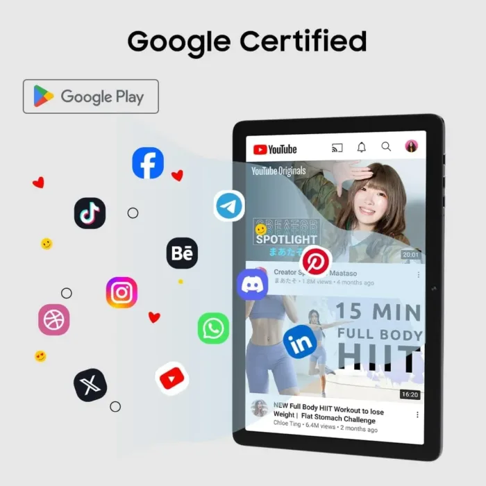 10" Tablet, 2025 Android 14 with Octa-core Processor, 8GB&64GB Storage(Expand to 512GB), Metal Casing Upgrade, Dual Camera, WiFi 6&Bth 5, 5000mAh Battery