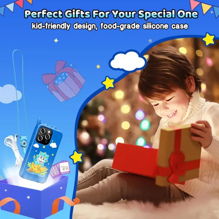 Kids Smart Phone for Boys, 4.0" Touchscreen Learning Music Puzzle-Games Toddler Phone for Kids Ages 3-9, Dual Camera，Built-in 8G SD Card Kids Phone Toy, Gifts for Kids Cell Phone Toy, Navy - Image 8