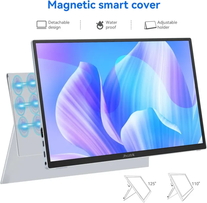 Touchscreen Portable Monitor 14 Inch IPS Slim Travel Screen FHD 1920X1200 HDR FreeSync Bezel Less USB-C Computer Monitor with Cover Stand and Speakers for Laptop PC Mac Surface PS4/5 Xbox - Image 4