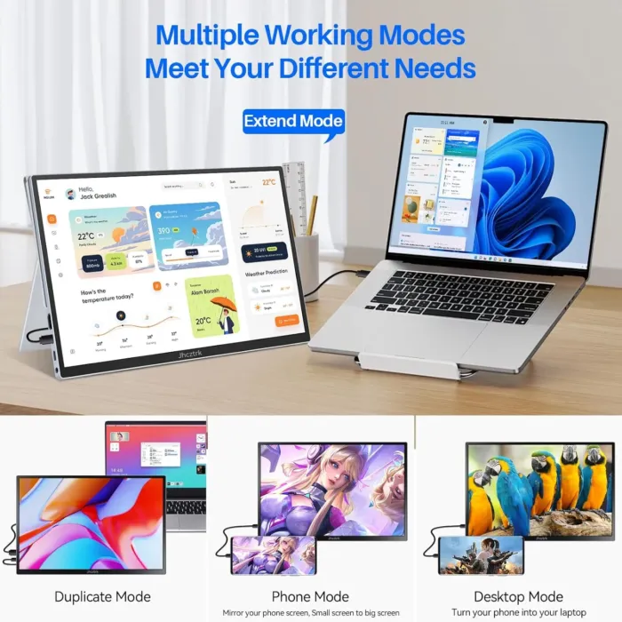 Touchscreen Portable Monitor 14 Inch IPS Slim Travel Screen FHD 1920X1200 HDR FreeSync Bezel Less USB-C Computer Monitor with Cover Stand and Speakers for Laptop PC Mac Surface PS4/5 Xbox - Image 8