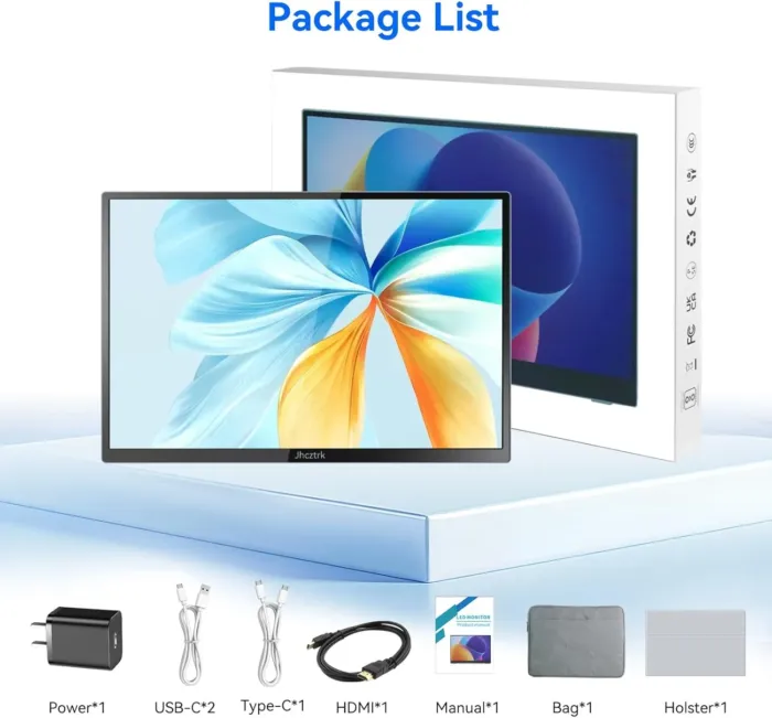 Touchscreen Portable Monitor 14 Inch IPS Slim Travel Screen FHD 1920X1200 HDR FreeSync Bezel Less USB-C Computer Monitor with Cover Stand and Speakers for Laptop PC Mac Surface PS4/5 Xbox - Image 9