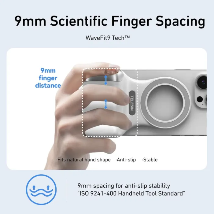 Magnetic Phone Camera Grip, Smartphone Shooting Holder Selfie Handle Snap with Wireless Shutter Button Remote for iPhone 16 15 14 13 12 Pro Max Android Cellphone Vlog Video Photography - Image 5