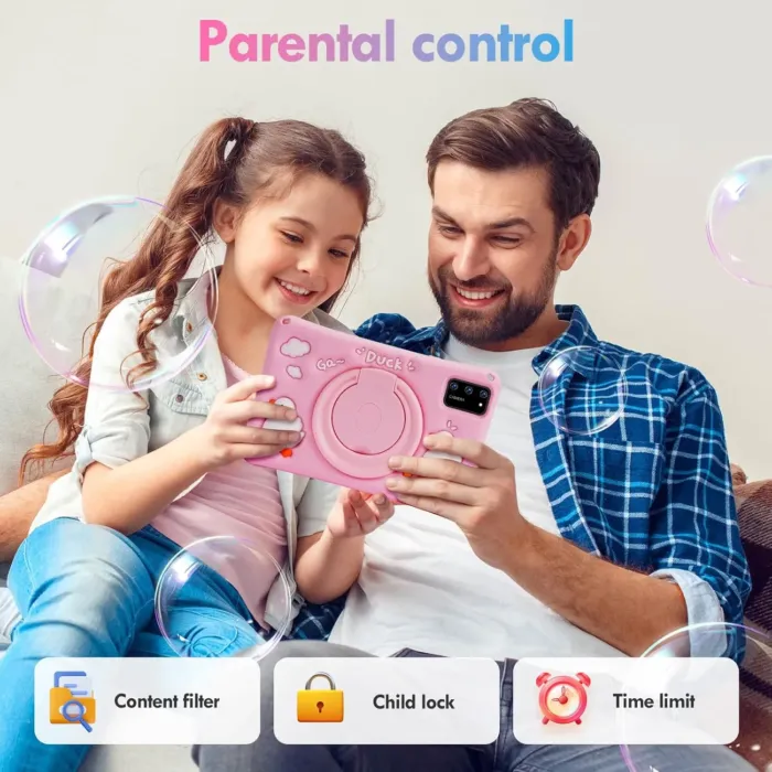 Kids Tablet 7 inch, Android 13, 8GB+64GB, Octa-Core Tablets, 5800mAh, Pre-Installed Kids Software, Parental Controls, with Drop Protection Case, WiFi Tablet, Dual Cameras (Pink) - Image 6
