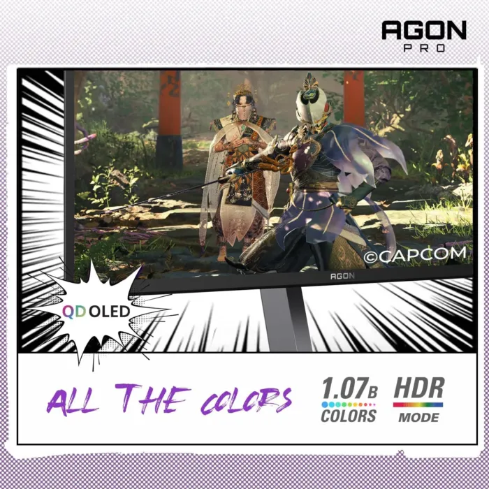 AOC Agon PRO AG276QZD2 27" OLED Tournament Gaming Monitor 2560x1440, 240Hz 0.03ms, G-SYNC, PS5 Xbox Switch Compatible, Glossy, Black - Image 5