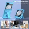 Vizvera for Samsung Galaxy Z Flip 5 Case with Hinge Cover,Built-in Kickstand Shockproof All-Inclusive Smartphone Cover Wireless Charging for Galaxy Z Flip 5(Lake Blue)