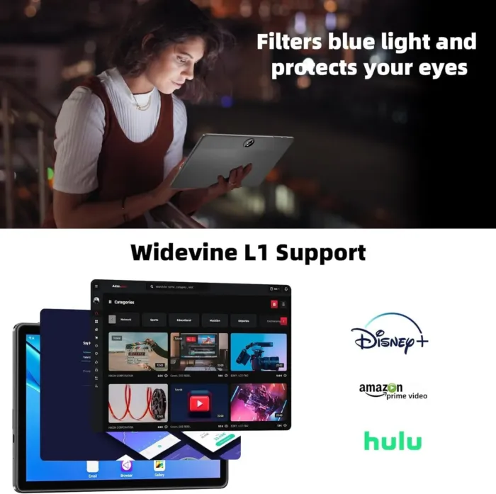 2025 Upgraded Android 14 Tablet 11inch, 12GB+128GB+512GB, Support Face Unlock,18W Fast Charging with 8000mAh Large Battery ,Dual WiFi6, Dual Camera,Octa-Core CPU, Bluetooth,HD Touchscreen Display - Image 8