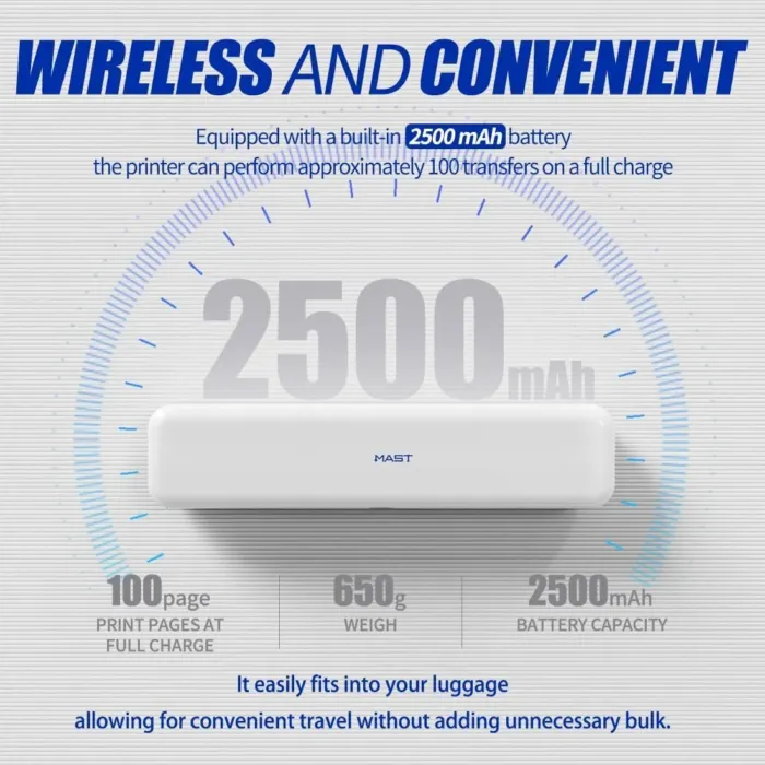 Mast Smart Wireless Tattoo Stencil Printer, Thermal Tattoo Printer for Tattoo Artists & Beginners, Compatible with Tablet,Smartphone & PC, White - Image 6