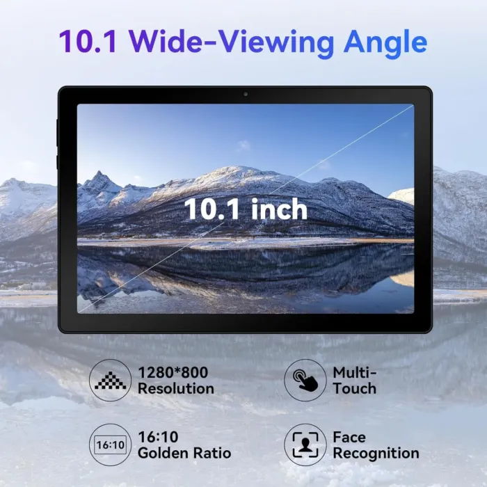 Android 14 Tablet, Octa-Core 10 inch Tablet, 10GB RAM+64GB ROM (Expand to 1TB), Bluetooth 5.3, WiFi 6, 5MP+8MP Dual Camera, Face ID, 4G Dongle Wireless Internet (Black) - Image 6