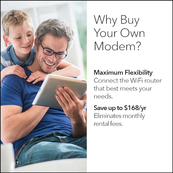 NETGEAR Nighthawk Cable Modem CM1200 - Compatible with all Cable Providers including Xfinity by Comcast, Spectrum, Cox | For Cable Plans Up to 2 Gigabits | 4 x 1G Ethernet ports | DOCSIS 3.1, Black - Image 6